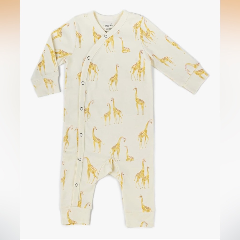 Pehr Kimono Romper - Follow Me Giraffe, 0-3M